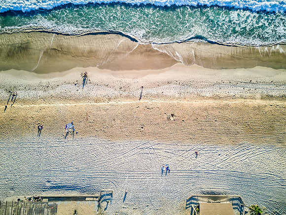 Aerial Beach View -People